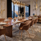 GUBI Bat Dining Chair, Fully Upholstered and Wood Base