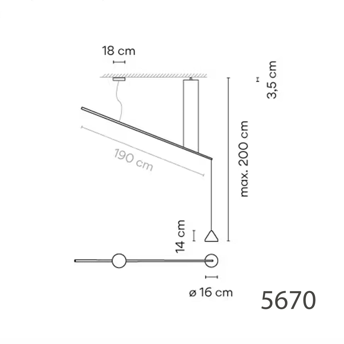 Vibia North Pendant Light with Arm