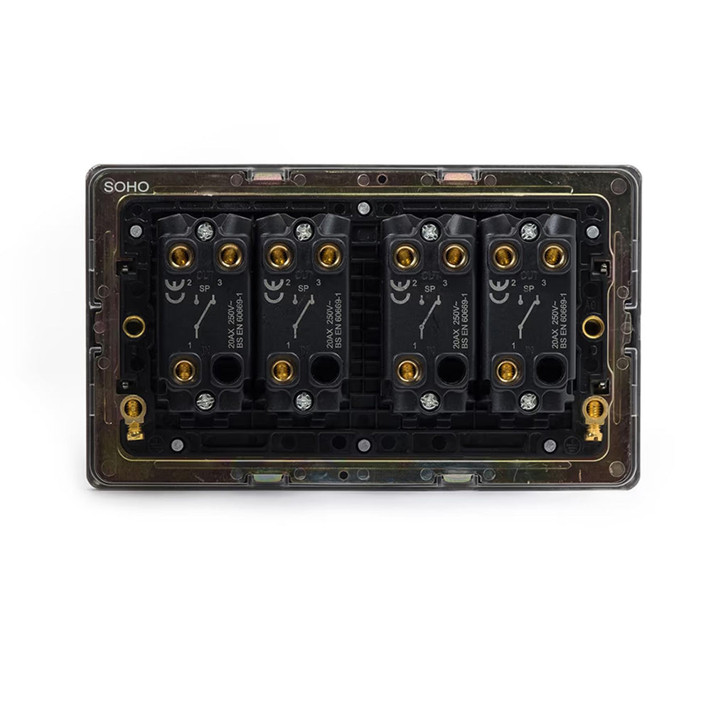 Soho Lighting Charterhouse Collection 4 Gang Intermediate Toggle Switch