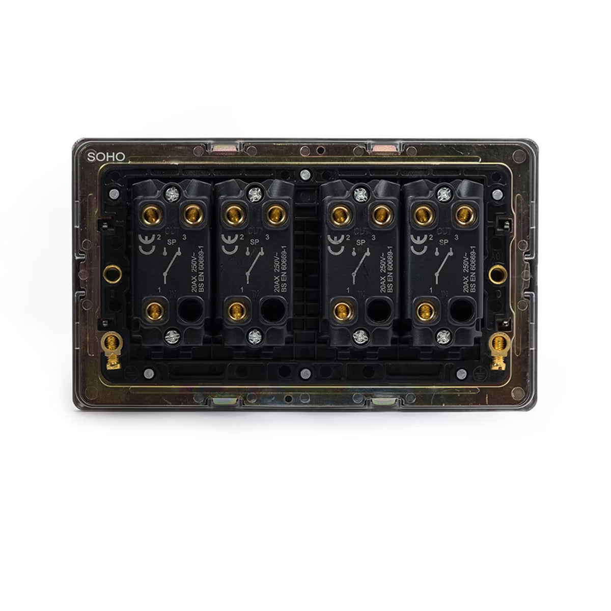 Soho Lighting Charterhouse Collection 4 Gang Intermediate Toggle Switch