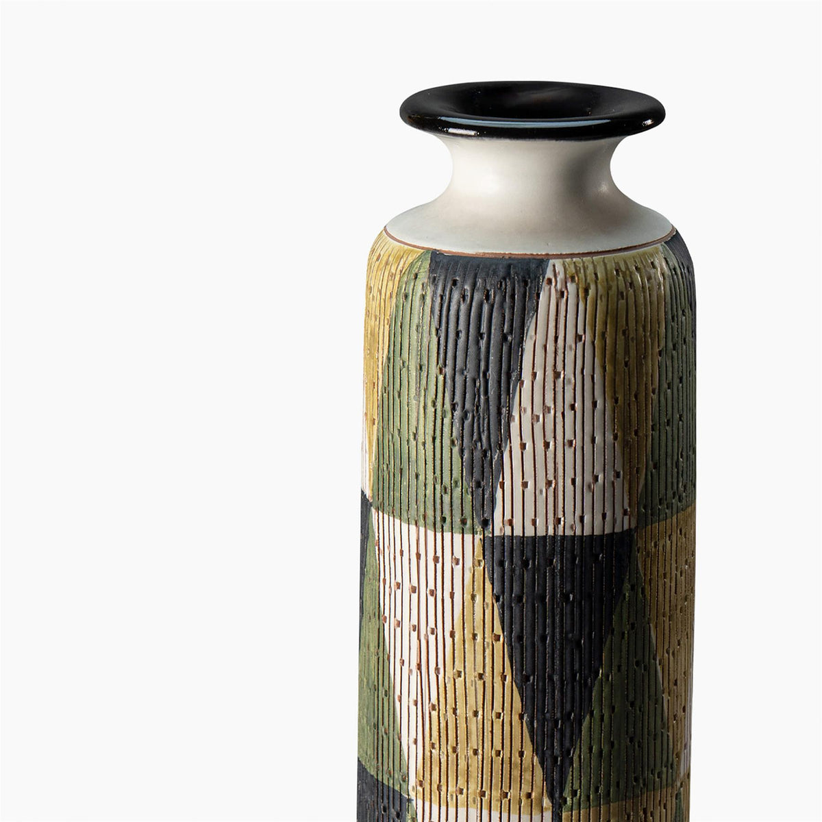 Bitossi Vaso Serie Seta Con Decoro Inciso A Pett
