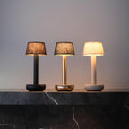 Two Portable Rechargeable Lamp with Linen Shade
