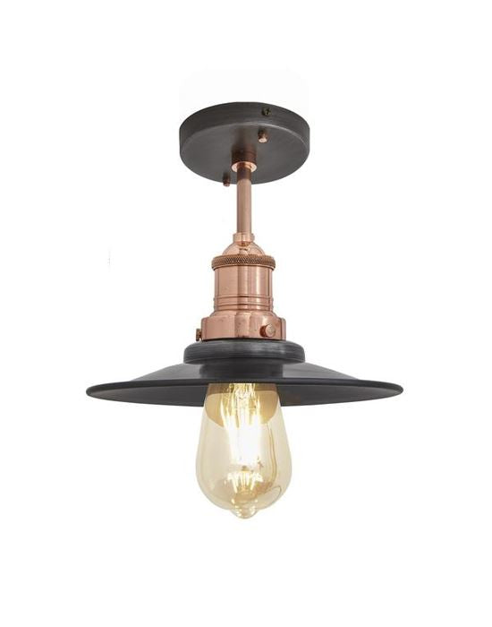 Industville Brooklyn Flush Ceiling Light - Flat Shade