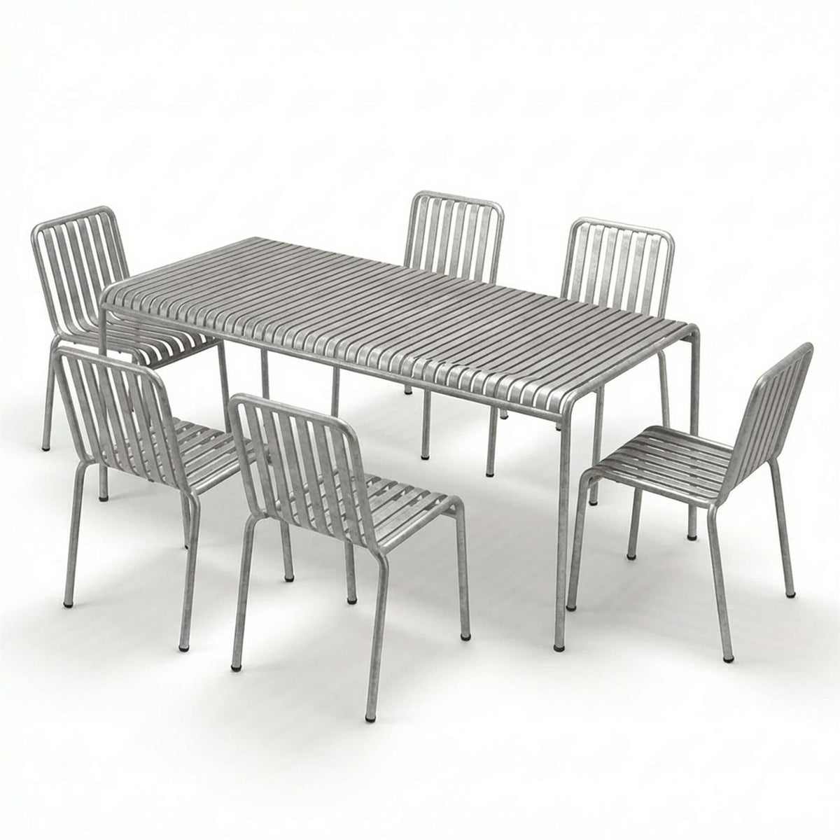 HAY Palissade Large Garden Dining Set with 6 Chairs - Curated by Holloways of Ludlow