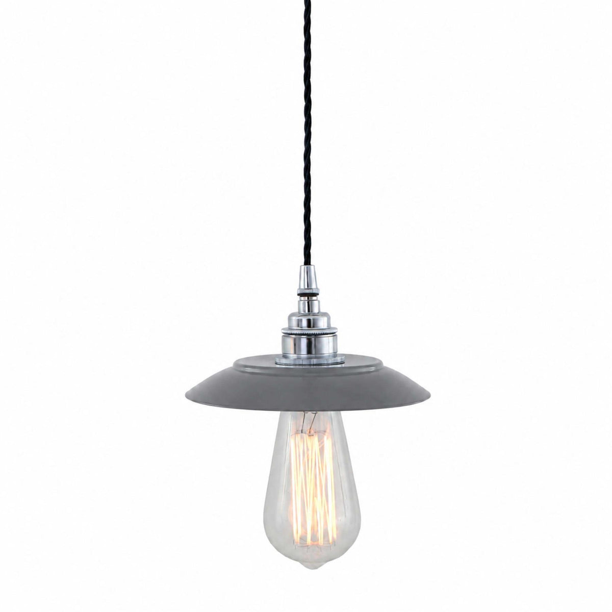 Mullan Lighting Reznor Industrial Minimalist Brass Pendant Light