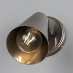 Mullan Lighting Cashel Adjustable Brass Cone Wall Light with Switch
