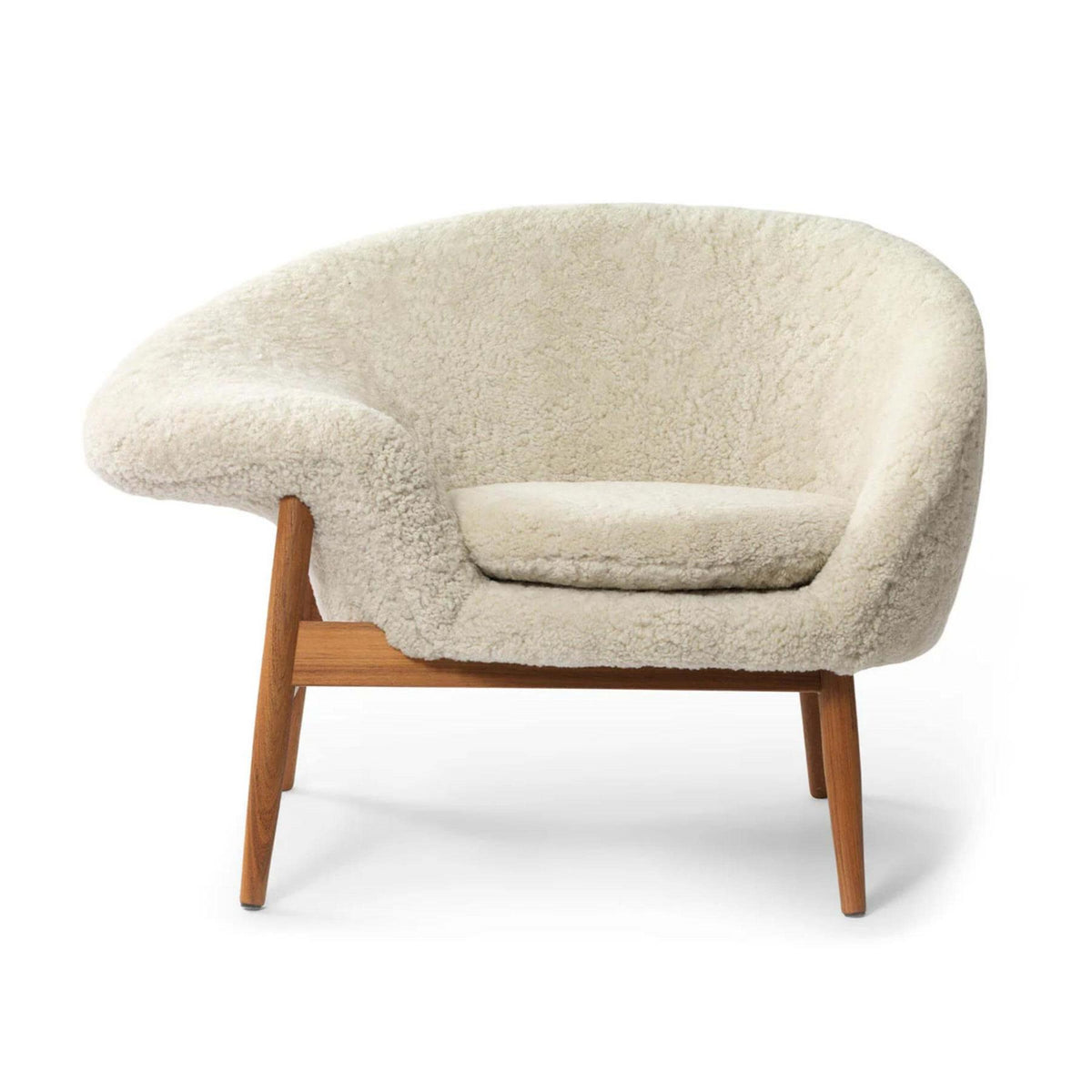 Warm Nordic Fried Egg Lounge Chair with Sheepskin