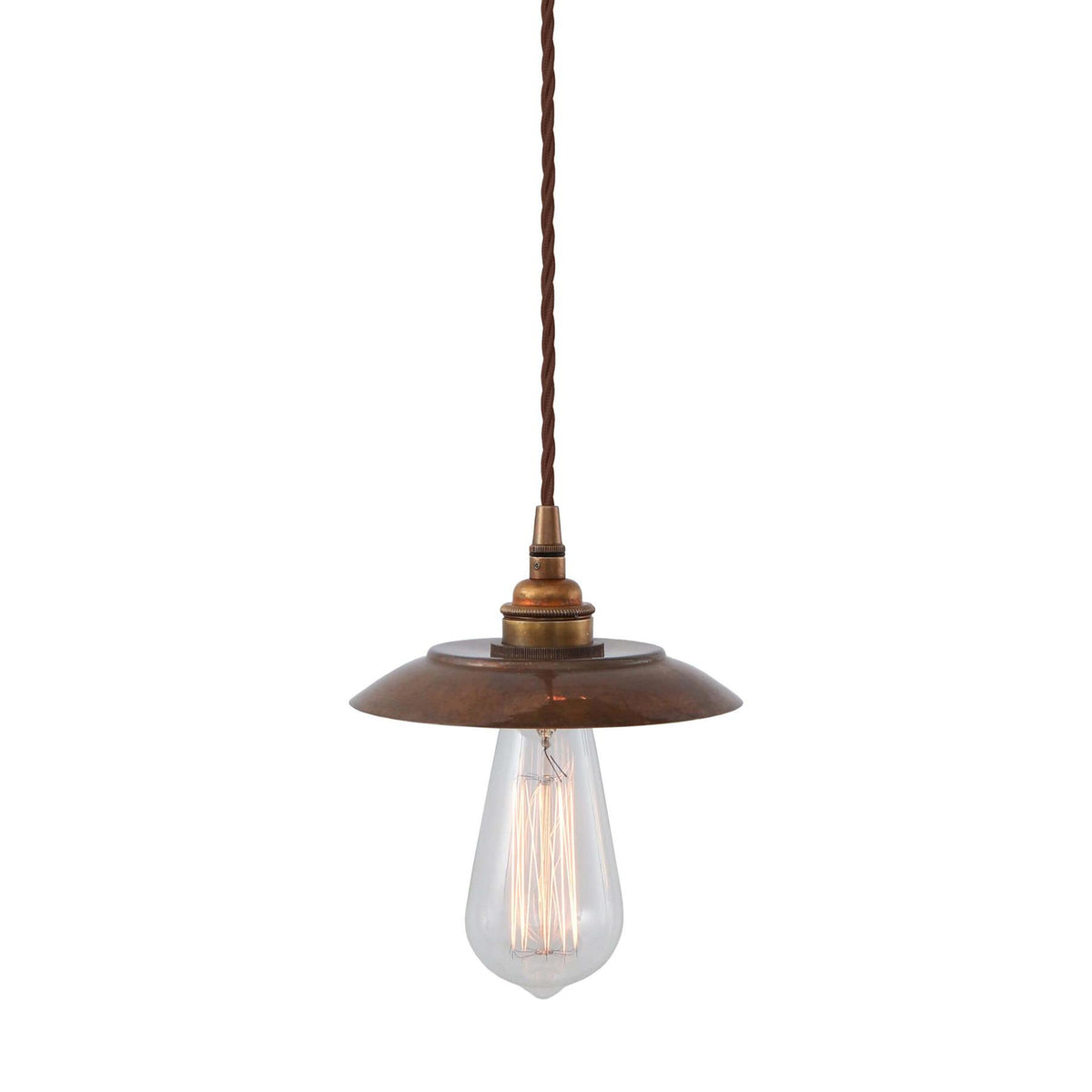 Mullan Lighting Reznor Industrial Minimalist Brass Pendant Light