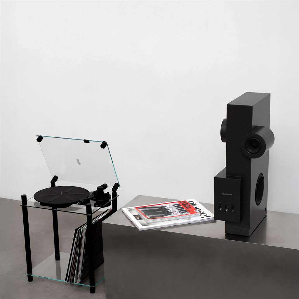 Transparent Brutalist Speaker