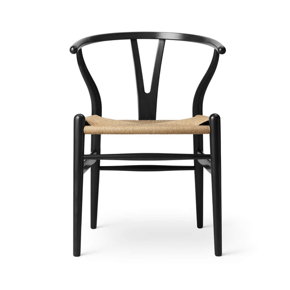 Outlet Carl Hansen & Son CH24 Wishbone Chair - Natural Paper Cord Seat - Oak - Painted Black