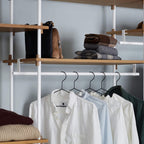 MOEBE Double Shelving System, 1 Cabinet, Desk and Clothes Rail