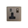 Soho Lighting Charterhouse Collection Antique Brass 13A 1 Gang with Dual USB-C