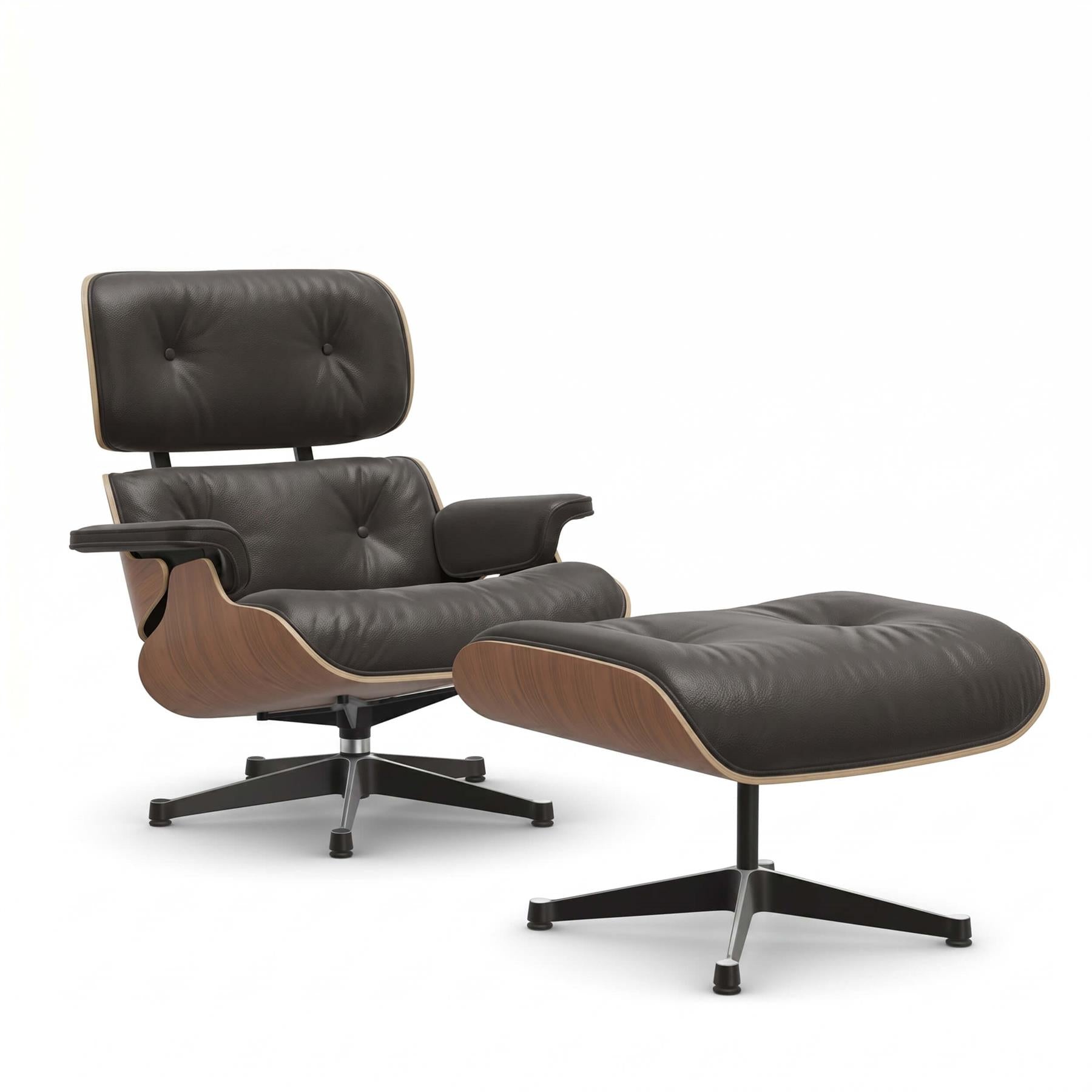Vitra Eames Contemporary Lounge Chair and Footstool in Cherry