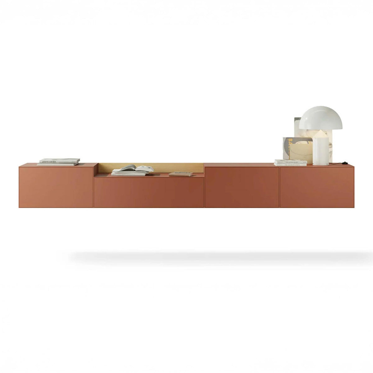 Treku Lauki Wall Mounted Unit - Natural Oak & Brick