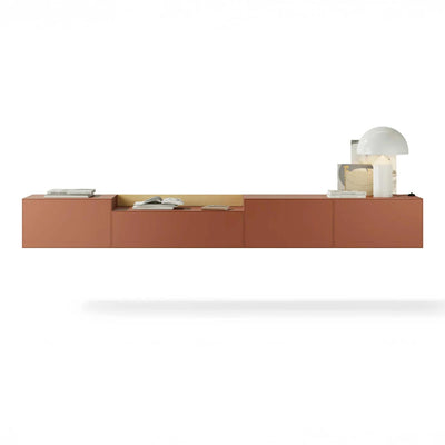 Treku Lauki Wall Mounted Unit - Natural Oak & Brick