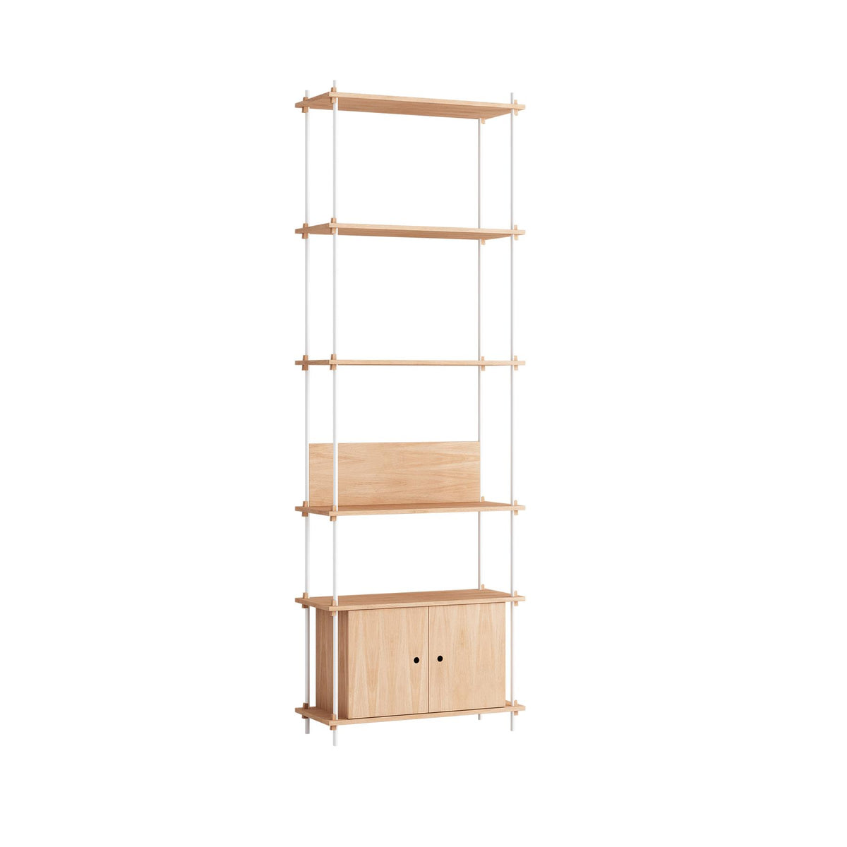 MOEBE Single Shelving System with Cabinet and L Shelf