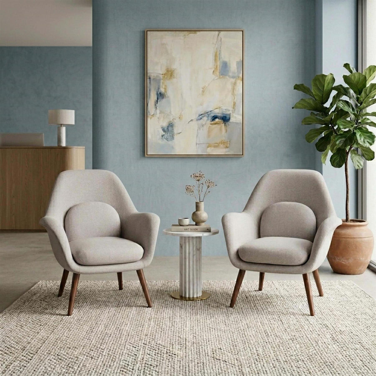 Fredericia Swoon Lounge Petit Wood Base Chair