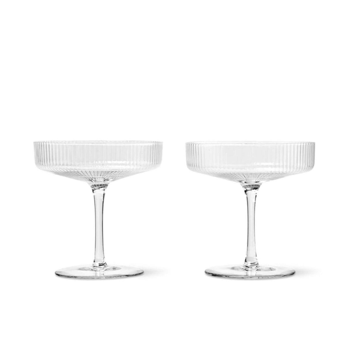 Ferm Living Ripple Champagne Saucers - Set of 2
