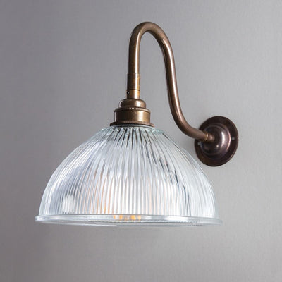 Old School Electric Prismatic Dome Swan Arm Wall Light
