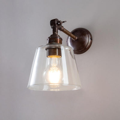 Old School Electric Tapered Shade : Adjustable Arm Wall Light