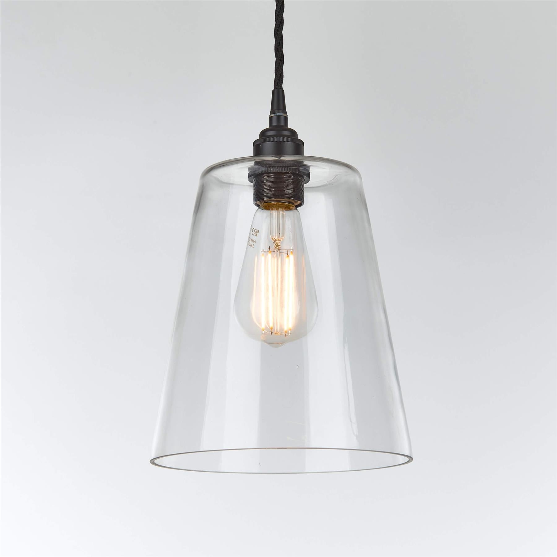 Old School Electric Tapered Blown Pendant Light