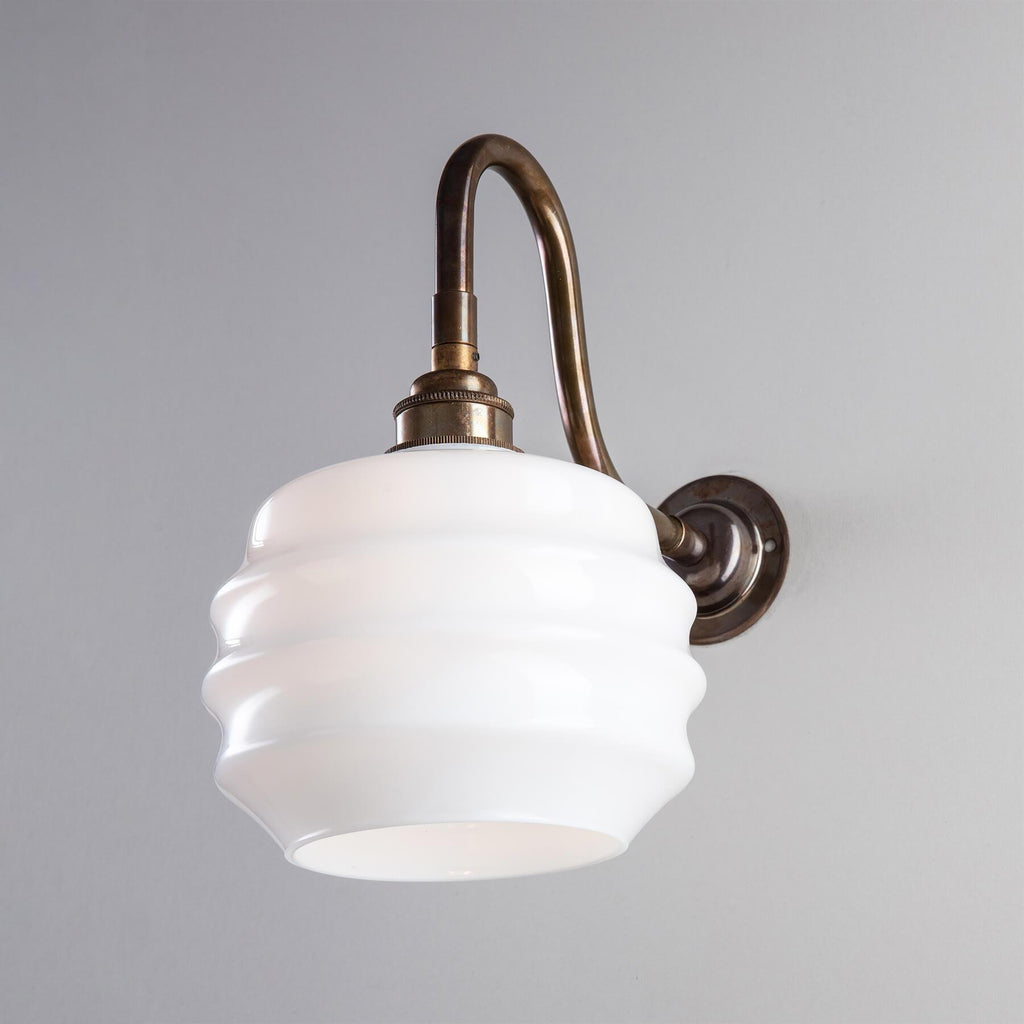 Old School Electric Deco Wall Light : Swan Arm : Bathroom Version