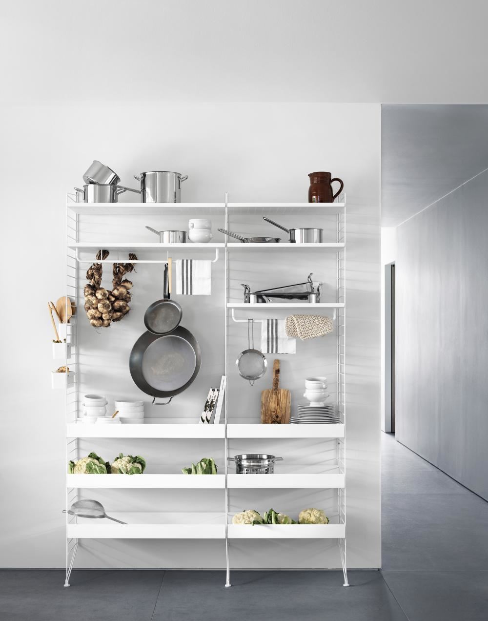 String Furniture String Metal Shelf with High Edge