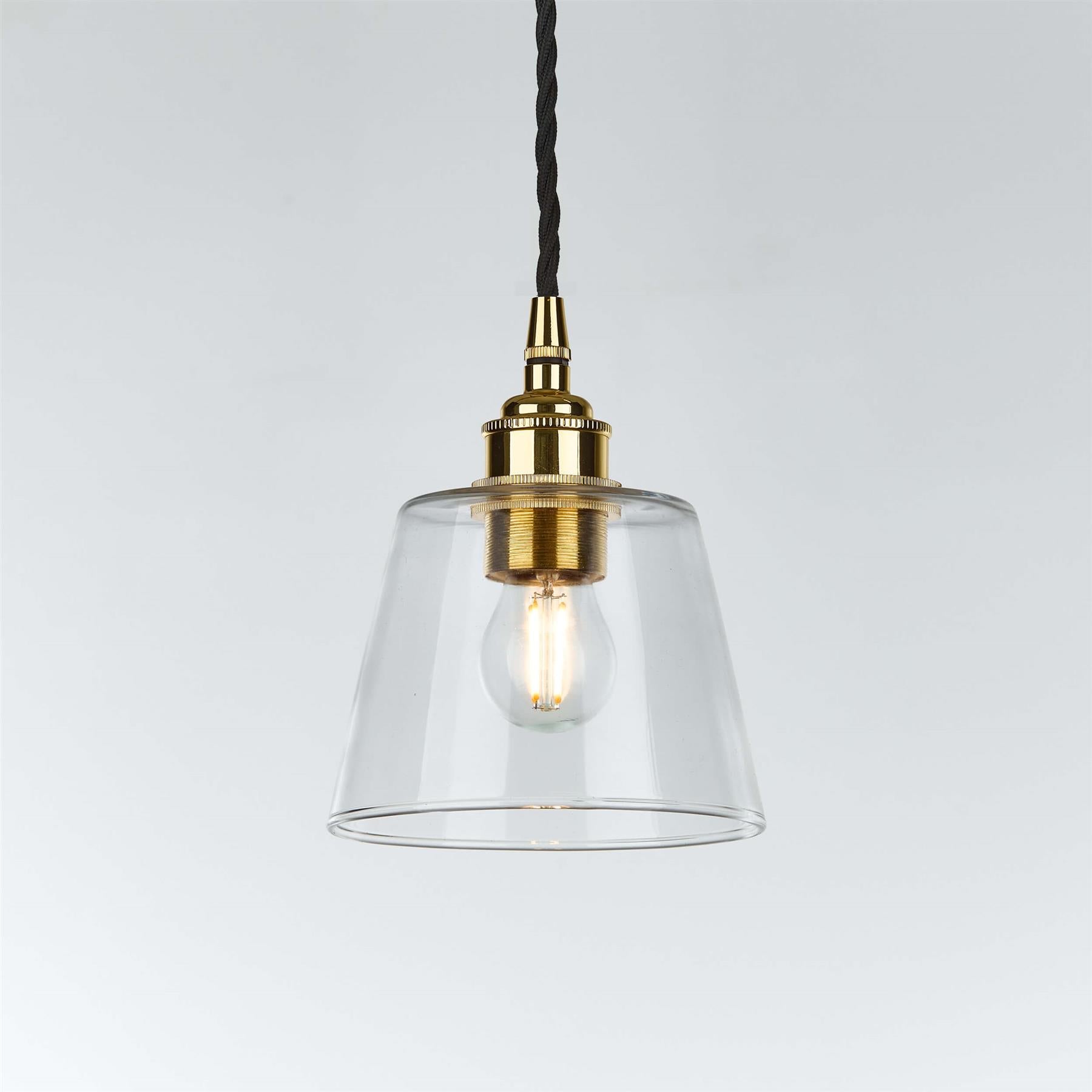 Old School Electric Tapered Blown Pendant Light