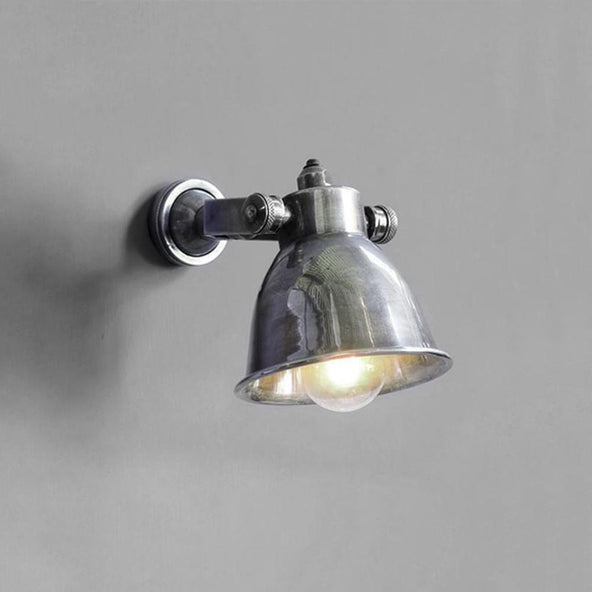 Old School Electric Small Pewter Wall Spotlight