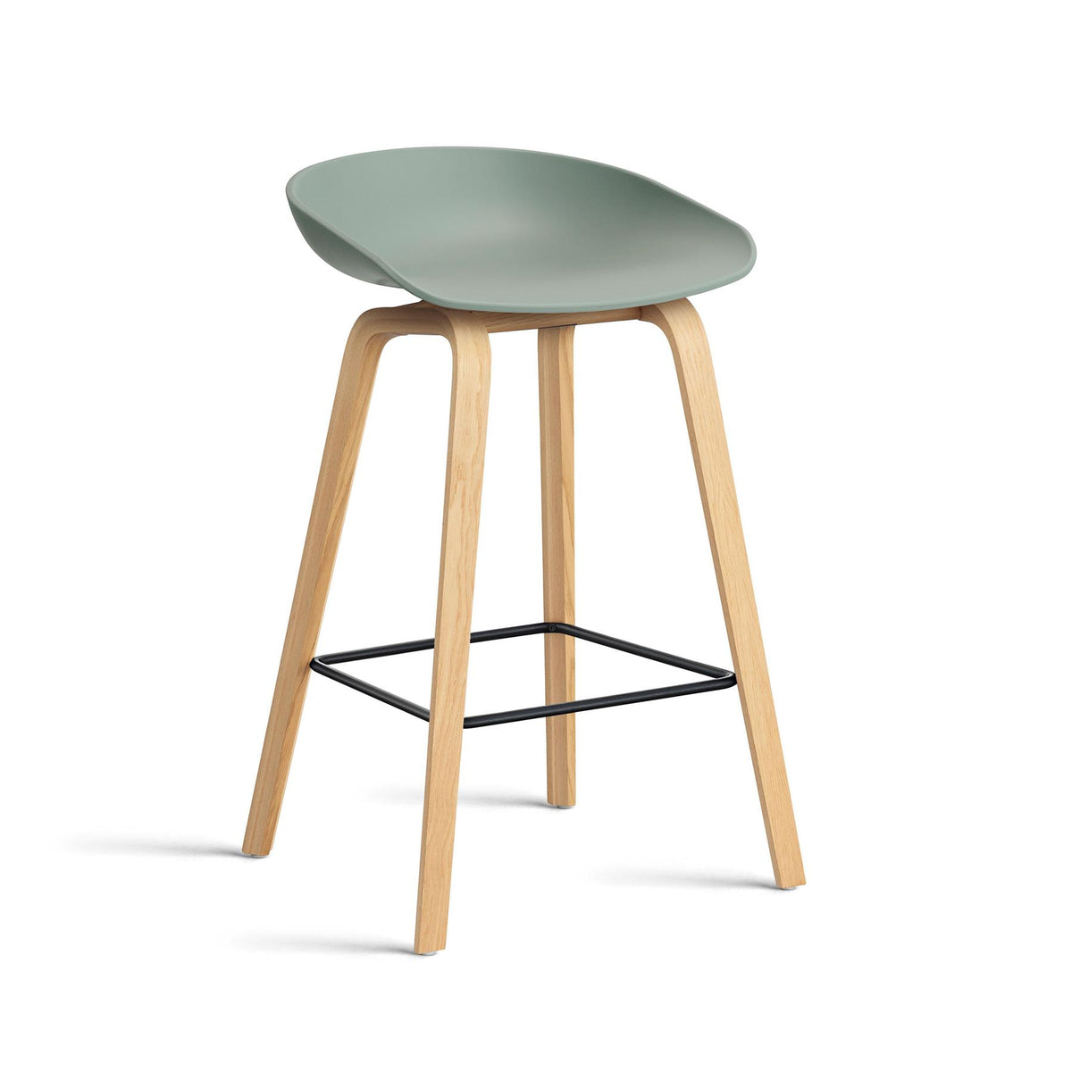 HAY About a Stool 32 Standard Gliders Breakfast Bar Stool, Black Footrest