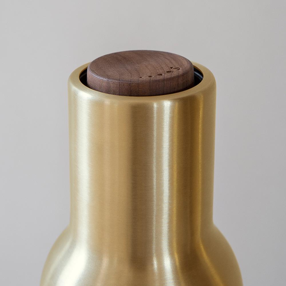 Audo Copenhagen Bottle Grinder 2 Pack - Walnut Lid, Brushed Brass