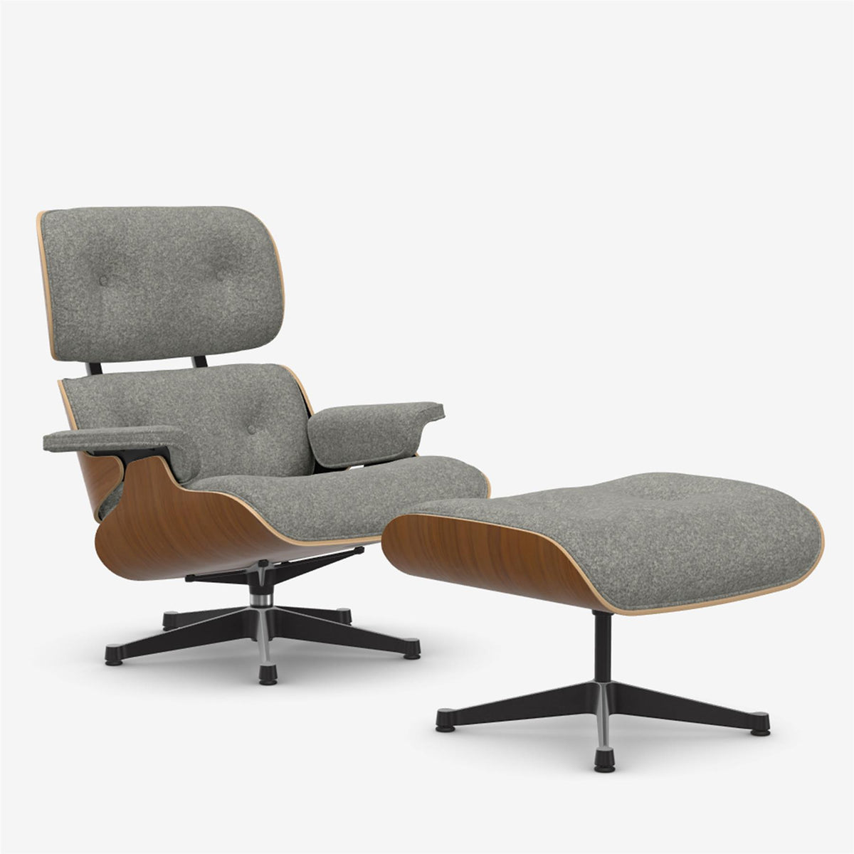 Vitra Eames Contemporary Lounge Chair and Footstool in Natural Walnut