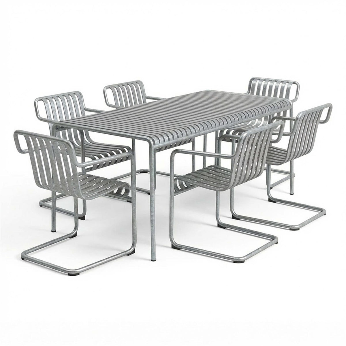 HAY Palissade Large Garden Dining Set with 6 Chairs - Curated by Holloways of Ludlow