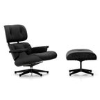 Vitra Eames Contemporary Lounge Chair and Footstool in Black Chestnut