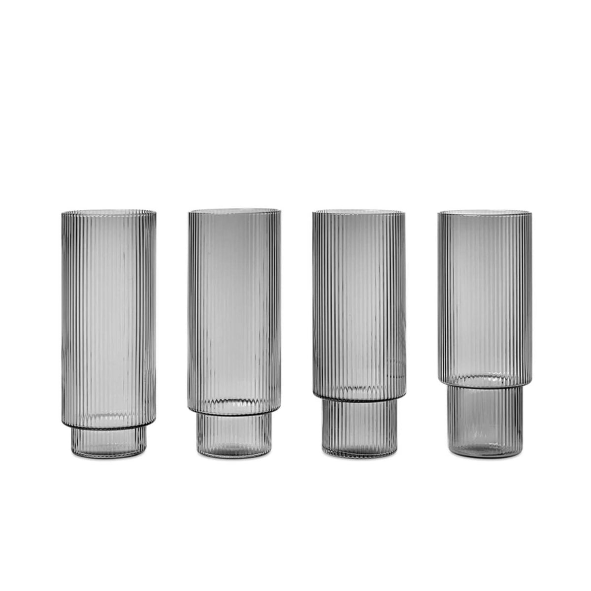 Ferm Living Ripple Long Drink Glasses - Set of 4