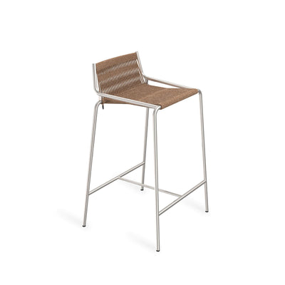 Outlet Thorup Copenhagen Noel Stool - Kitchen counter stool, Brown wool, steel legs