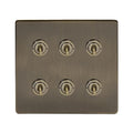 Soho Lighting Charterhouse Collection 6 Gang Toggle Light Switch 20A 2 Way