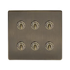 Soho Lighting Charterhouse Collection 6 Gang Toggle Light Switch 20A 2 Way