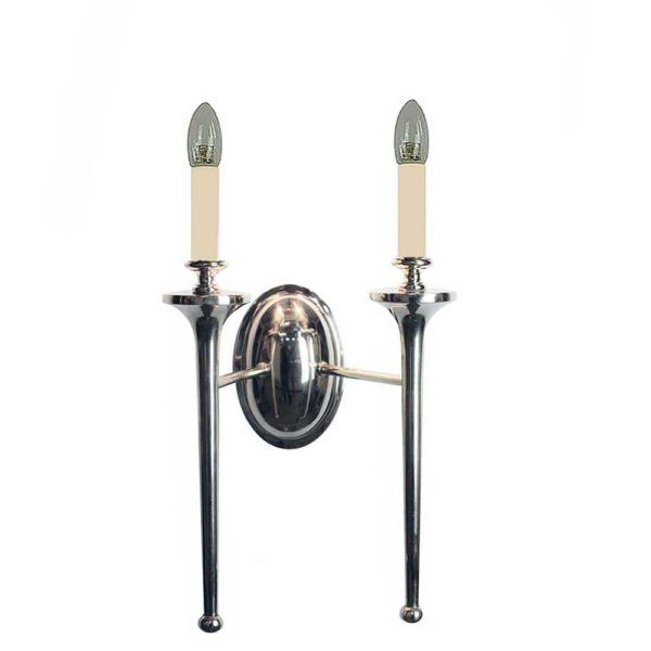 Limehouse Grosvenor Twin Wall Light in Nickel