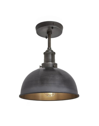 Industville Brooklyn Flush Ceiling Light - Dome Shade