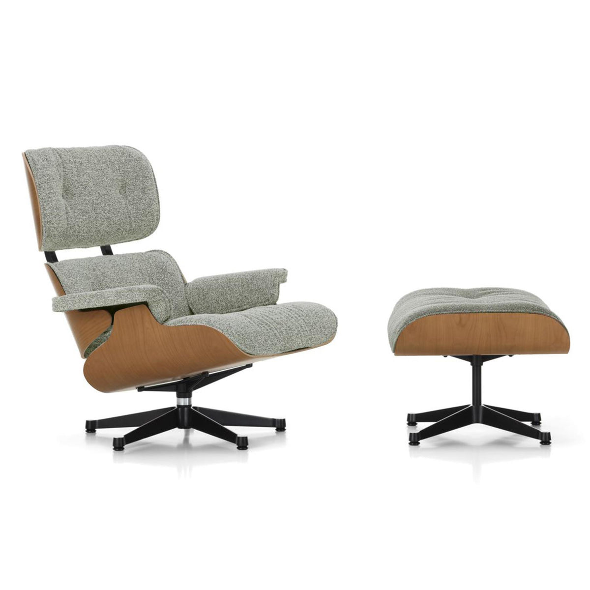 Vitra Eames Contemporary Lounge Chair and Footstool in Cherry