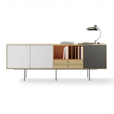 Treku Aura Sideboard - Natural Oak, White & Graphite