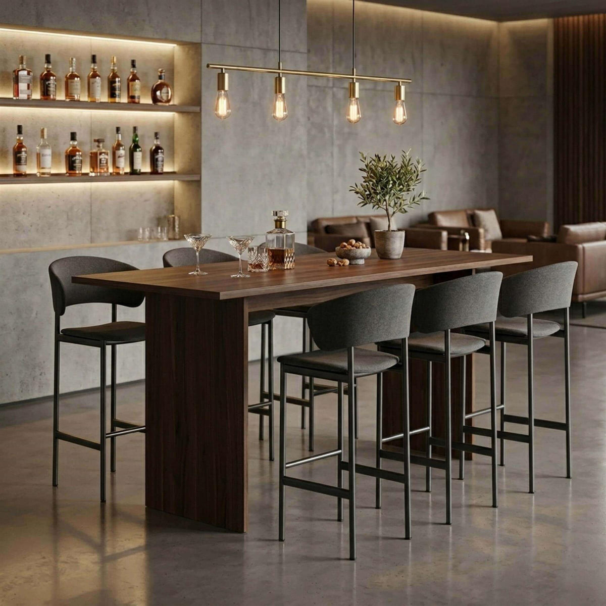 Fredericia Plan Arm Bar Stool with Metal Legs, Fully Upholstered