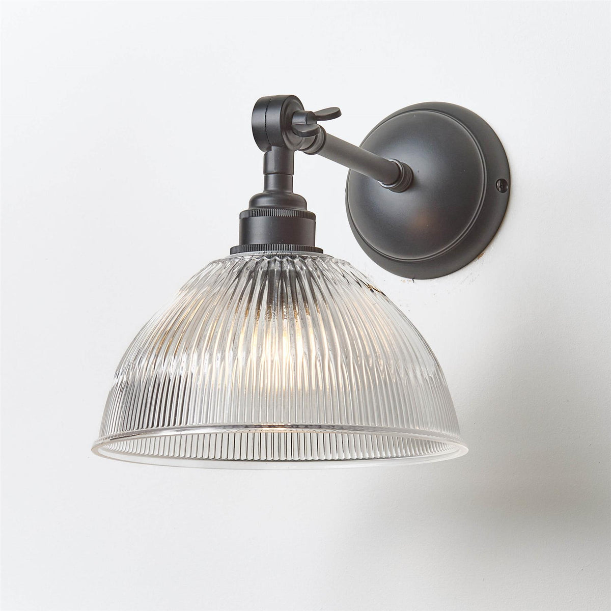 Old School Electric Prismatic Dome Wall Light : Adjustable Arm