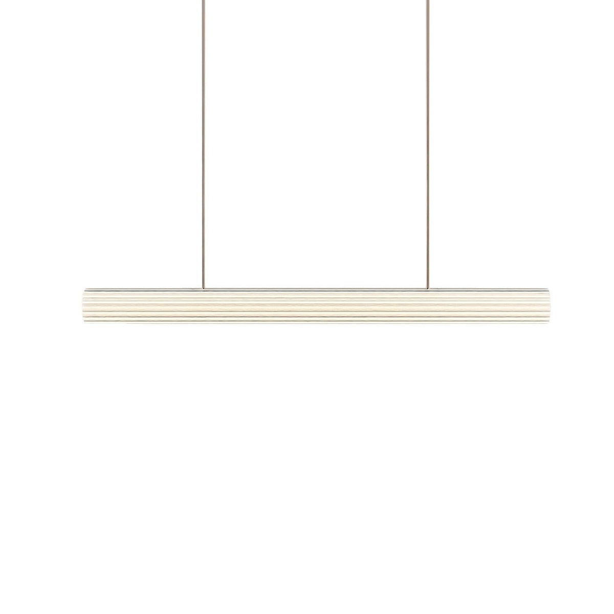 Ex-Display Leverint Temple Chandelier - Medium 100cm Long, Ribbed Glass, Bronze Metal, Integrated LED **STORE COLLECTION ONLY**