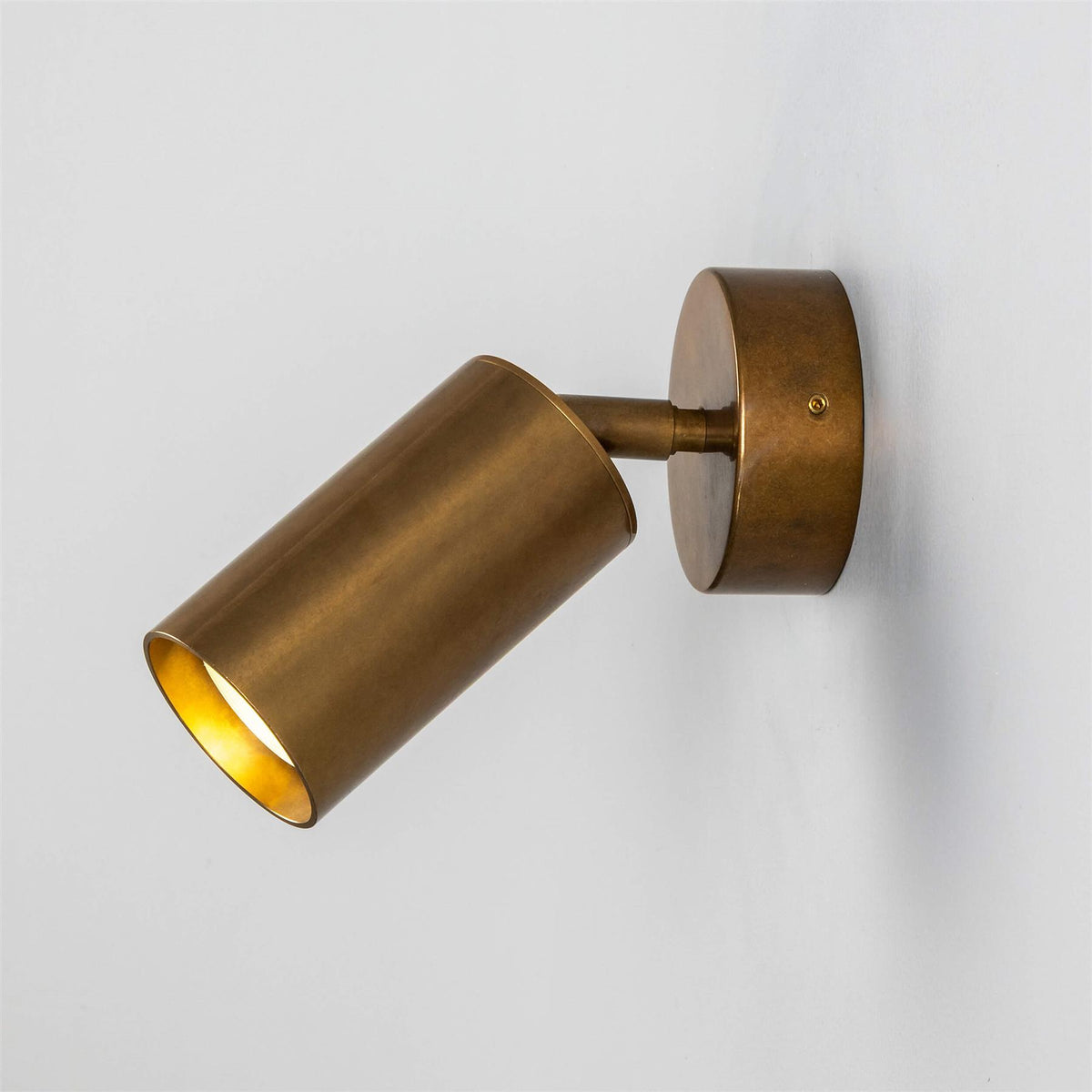 Mullan Lighting Evanston Directional Brass Wall Spotlight