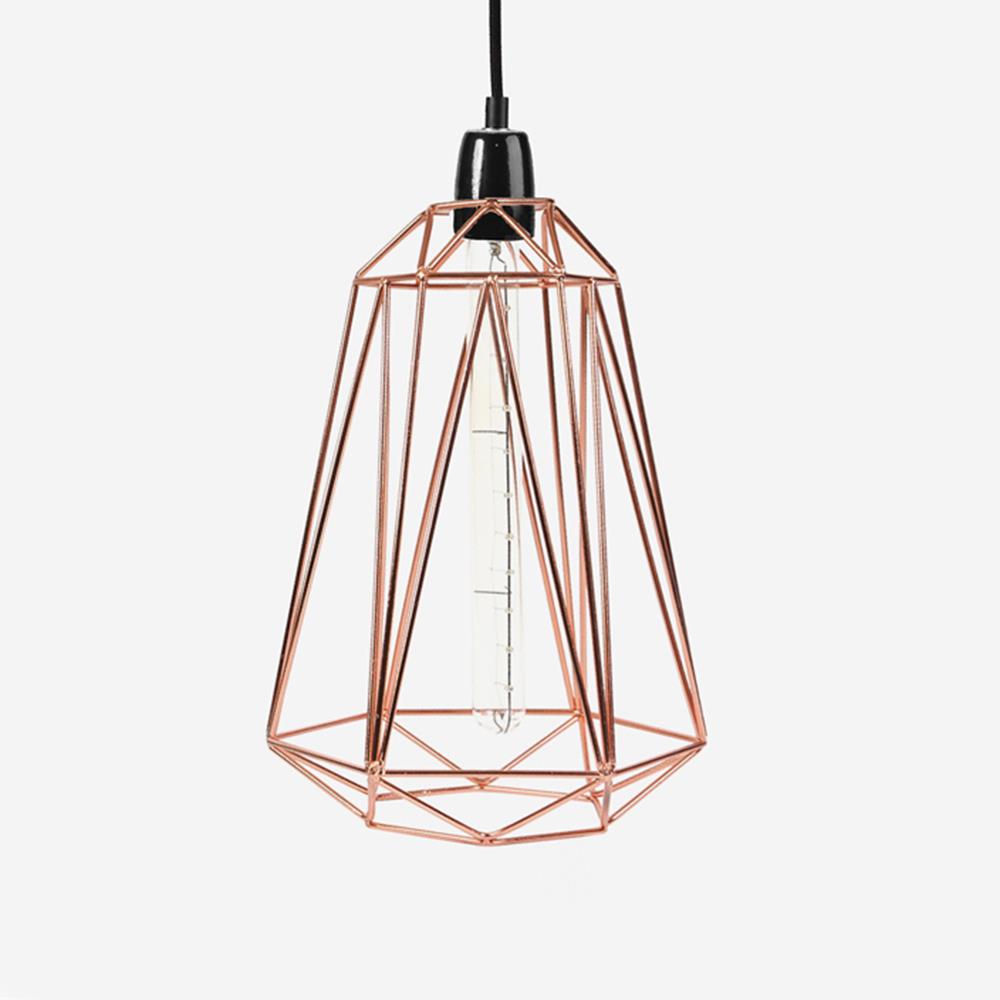 Outlet Diamond Cage Pendant Light with FREE Filament Bulb