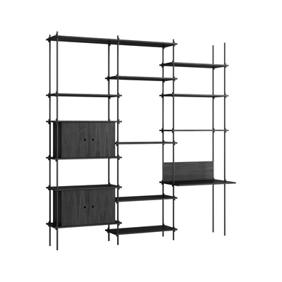 MOEBE Triple Shelving System, 2 Cabinets and Desk
