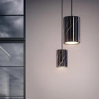Ex-Display Terence Woodgate Solid Pendant Light, Cylinder- Marquina Nero Marble