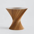 Outlet Via Copenhagen Hyperbel Side Table - Natural Oak with Clear Glass